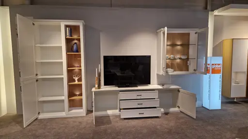 Wohnwand Caseda - Lack, Weiß